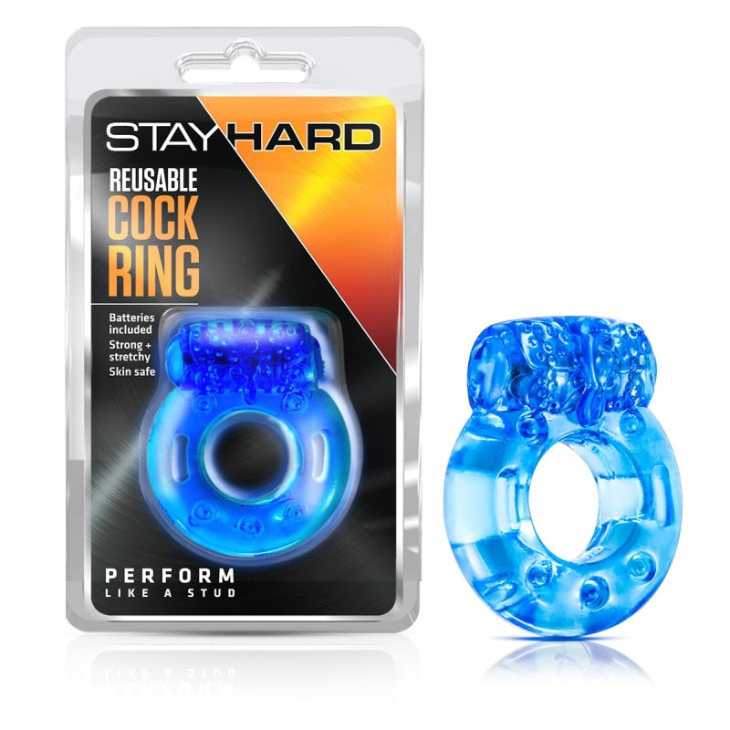 Stay Hard Reusable Cock Ring - Blue BL-30602