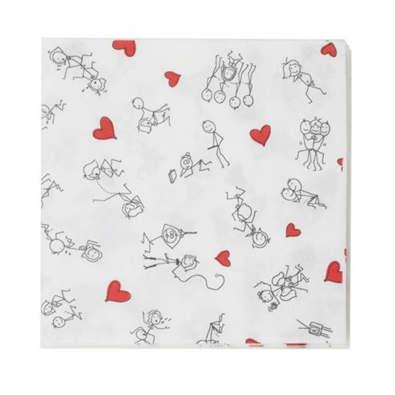 Stick Figure Style Napkins 8 Pack CP-3658
