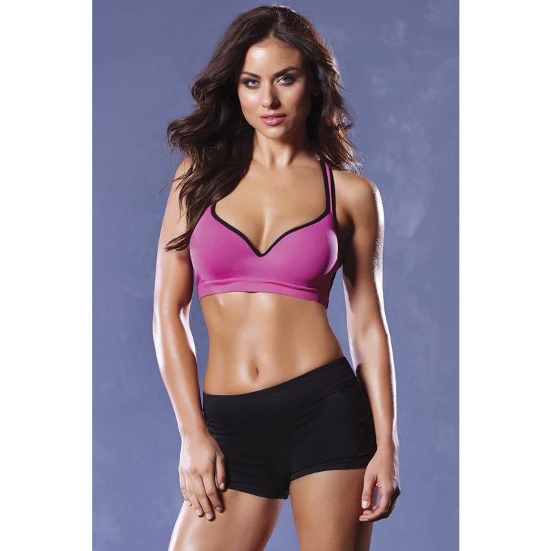 Strike Lace Back Sports Bra - Small - Pink/black STM-30120-BLKPKS