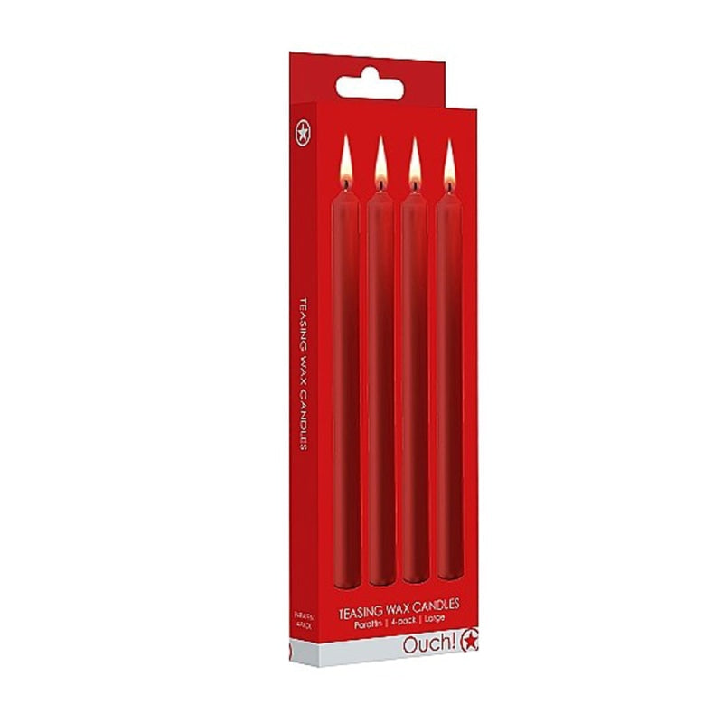 Teasing Wax Candles Large - Red - 4-Pack