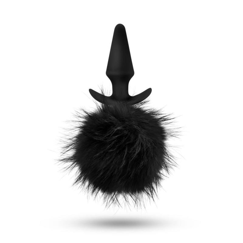 Temptasia - Bunny Tail Pom Plug - Black BL-59215