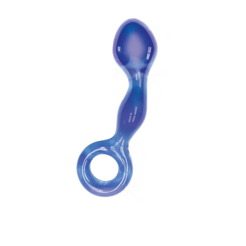 The 9's First Glass G-Ring Anal & Pussy Stimulator - Blue ICB2633-2