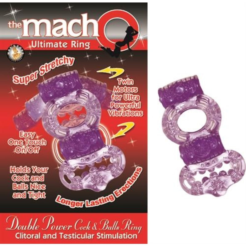 The Macho Collection Double Power Cock and Balls Rising - Purple NW2257-2