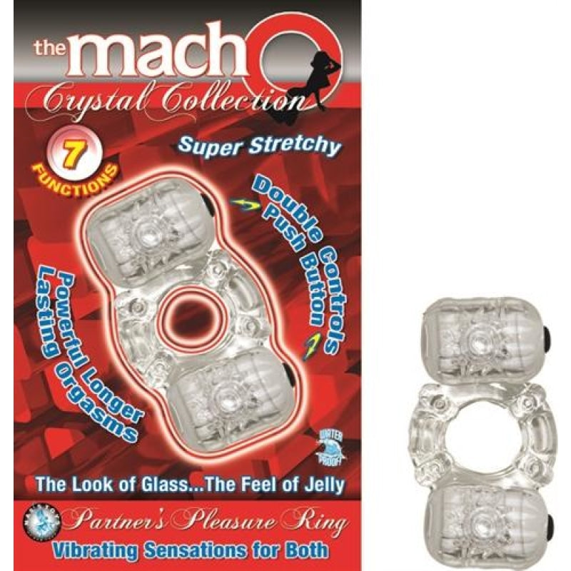 The Macho Crystal Collection Partners Pleasure Ring Clear NW2237