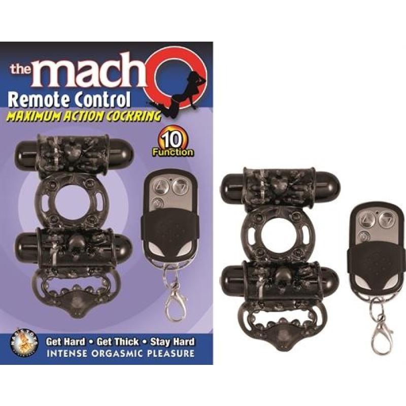 The Macho Remote Control - Cock Ring - Black NW2587-1