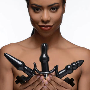 Thrill Trio Anal Plug Set - Black - MyPleasure