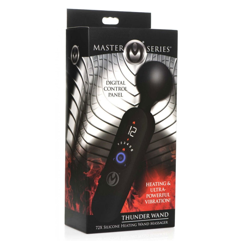 Thunder Wand 72x Silicone Heating Wand Massager - Black