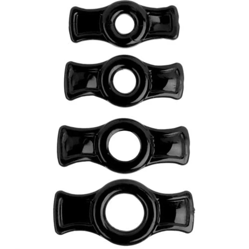 Titanmen Cock Ring Set - Black - MyPleasure
