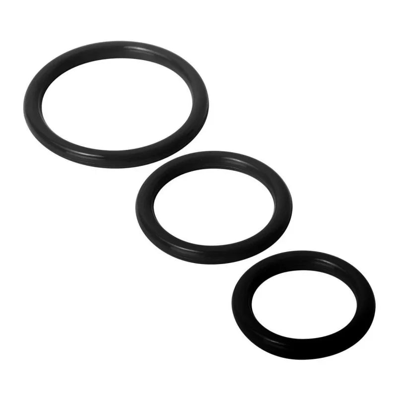 Trinity Silicone Cock Rings - Black - MyPleasure