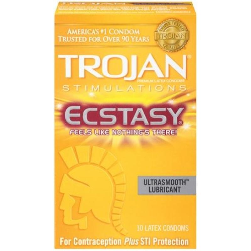 Trojan Stimulations Ultra Ribbed Ecstasy Ultrasmooth - 10 Pack TJ94732