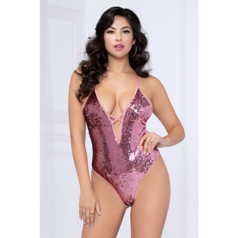 Two-Tone Sequin Teddy - Pink/gold - Large STM-10971PNKGLDL