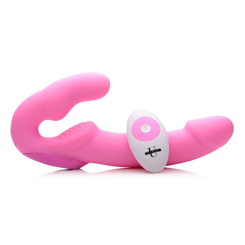 Urge Silicone Strapless Strap on With Remote - Pink SU-AF706