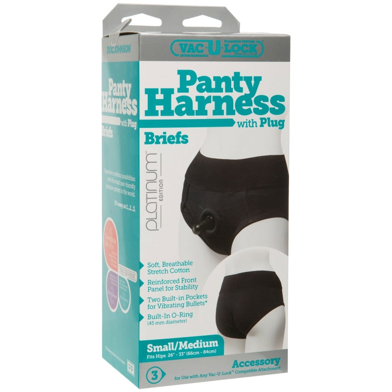 Vac- U- Lock Panty Harness With Plug - Briefs - S/ M