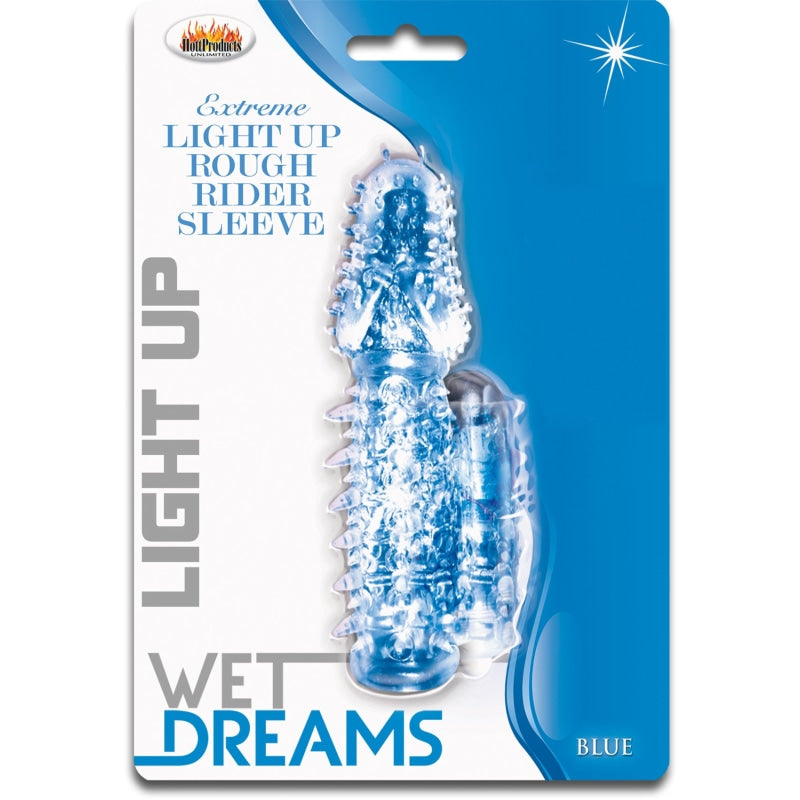 Wet Dreams Extreme Light Up Rough Rider Sleeve - Blue HTP2789